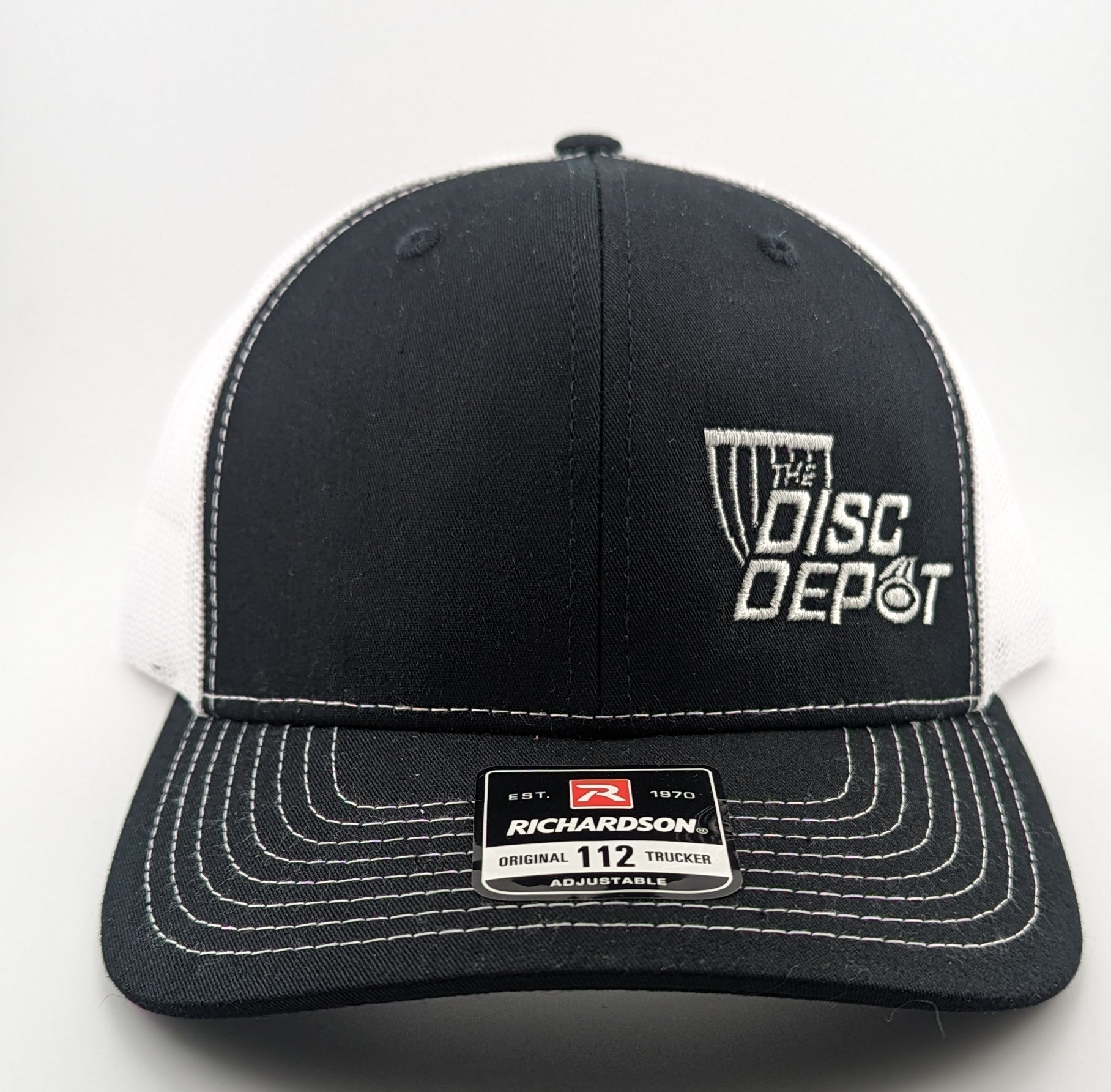 Buy white-black-white-logo The Disc Depot Richardson 112 Trucker Hat