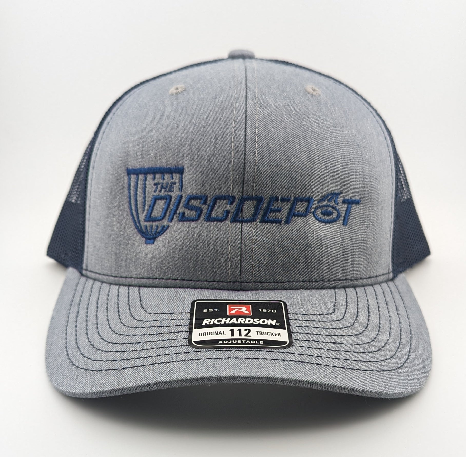 Buy navy-grey-navy-bar-logo The Disc Depot Richardson 112 Trucker Hat