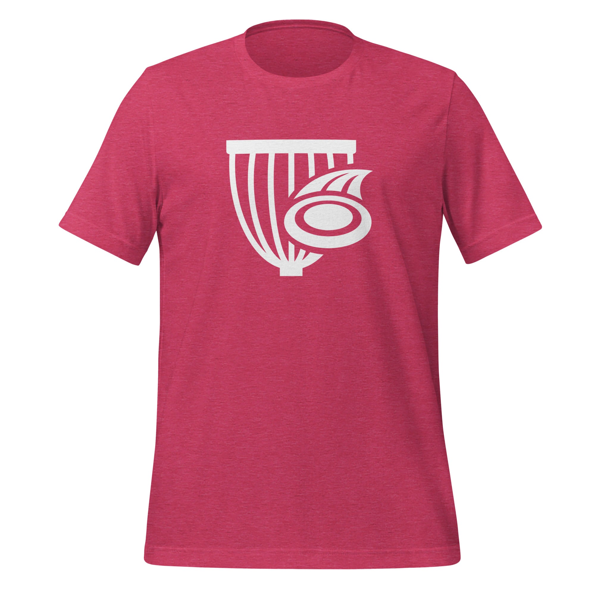 Buy heather-raspberry The Disc Depot Unisex Staple T-Shirt | Bella + Canvas 3001