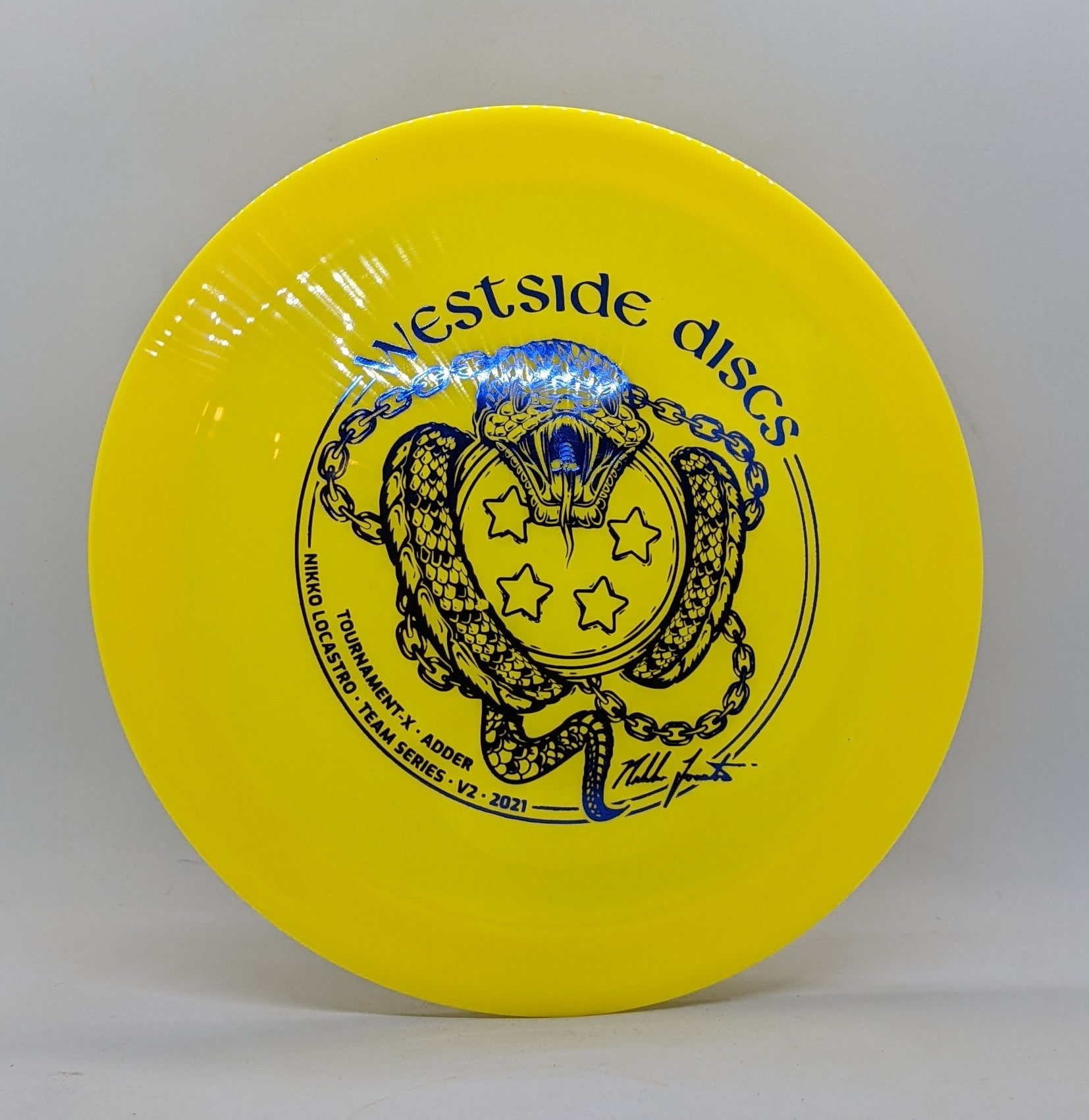 Buy yellow-blue-foil-173g Westside Discs Nikko Locastro Team Series Tournament-X Adder
